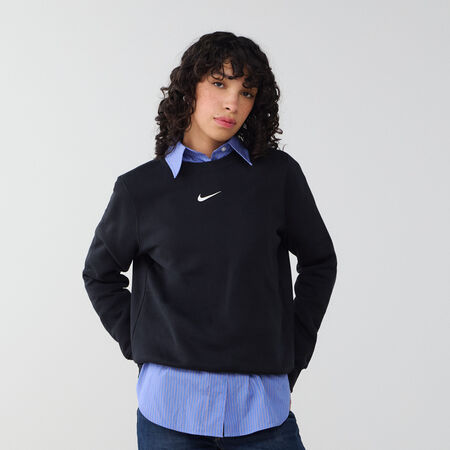 NIKE SWEAT CREW CLUB CENTERED LOGO NOIR/BLANC FEMME