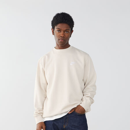 SWEAT CREW CLUB : BEIGE/BLANC