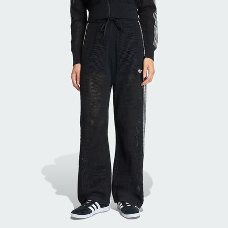 KNITTED CROCHET FIREBIRD TRACK PANTS : Black