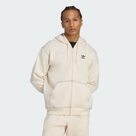 ADIDAS ORIGINALS Essentials Trefoil Full-Zip Hoodie Wonder White MEN