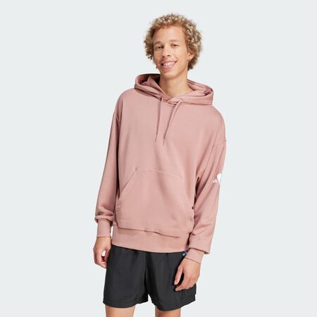 ADIDAS ORIGINALS Sweat-shirt à capuche ample French terry logo à 3 bandes Essentials Warm Clay / White HOMME