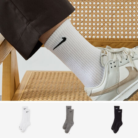 NIKE CHAUSSETTES X6 CREW CUSHION BLANC/NOIR MEN