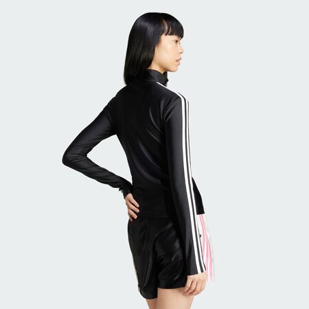 ADIDAS ORIGINALS T-shirt manches longues col cheminée 3 bandes Adicolor Black FEMME