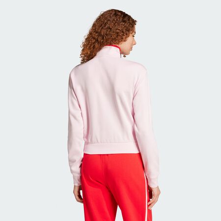 ADIDAS ORIGINALS Veste de survêtement courte molleton à quart de zip Essentials Color Pop Clear Pink FEMME