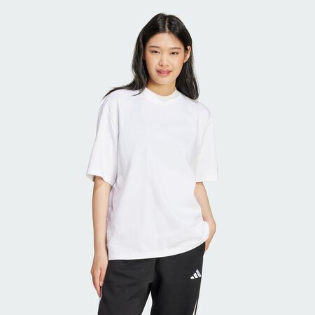 ADIDAS SPORTSWEAR T-shirt boyfriend Essentials Contemporary Logo White FEMME