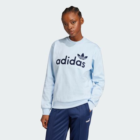 ADIDAS ORIGINALS Sweat-shirt graphique à fines rayures Clear Sky / Off White FEMME