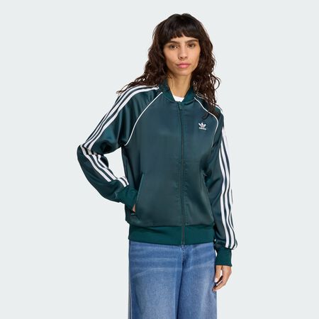 SST Adicolor Satin Track Top : Aurora Ivy / Black