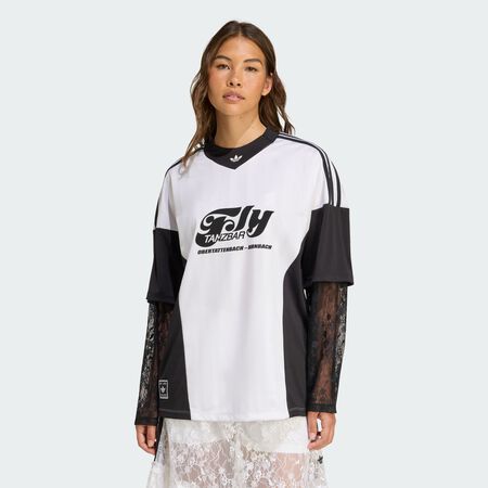 ADIDAS ORIGINALS maillot à manches longues en dentelle adidas Originals White / Black FEMME