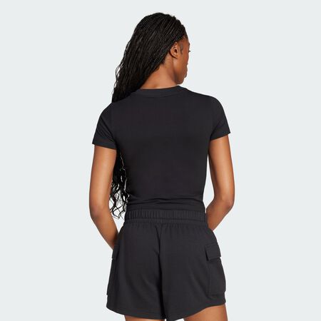 ADIDAS SPORTSWEAR T-shirt slim 3 bandes Essentials Bébés Black / White FEMME
