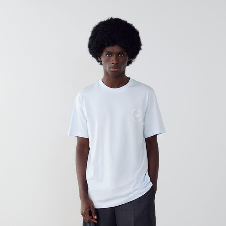 NEW BALANCE TEE SHIRT CHEST LOGO BLUE/WHITE MEN