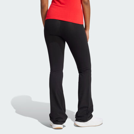 ADIDAS ORIGINALS Essentials Small Logo Flared Leggings Black / White WOMEN