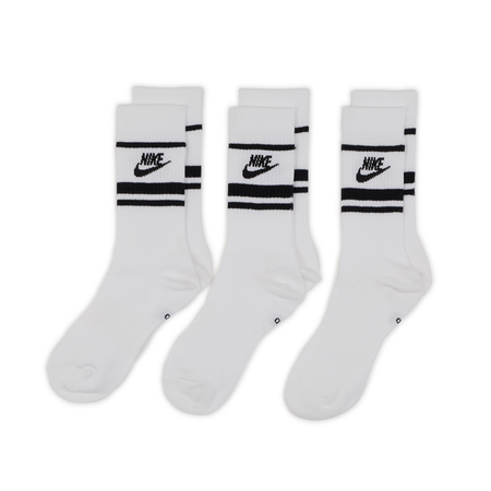 NIKE CHAUSSETTES X3 CREW STRIPE WHITE/BLACK UNISEX