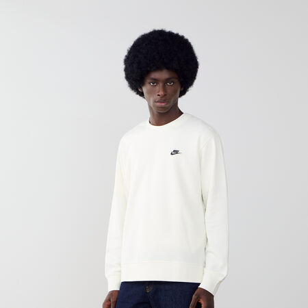 NIKE SWEAT CREW CLUB FT ECRU/NOIR HOMME