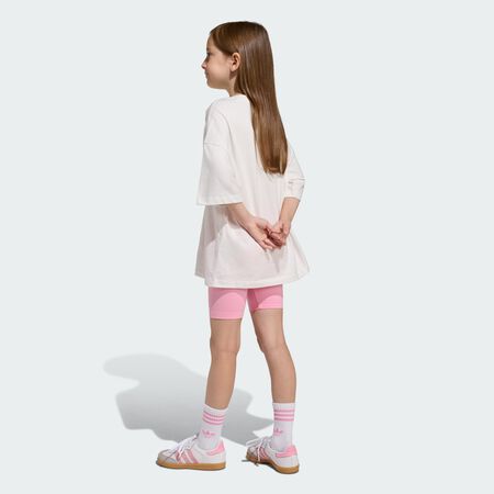 ADIDAS ORIGINALS Cycling Shorts and Tee Set Kids Light Pink TODDLERS