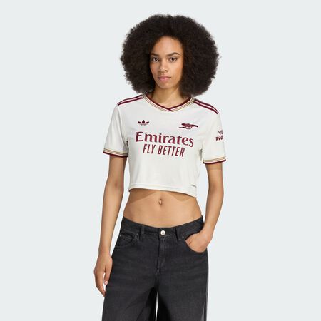 ADIDAS PERFORMANCE Maillot third cropped Arsenal 25/26 Cloud White / Team Coll Burgundy 2 FEMME