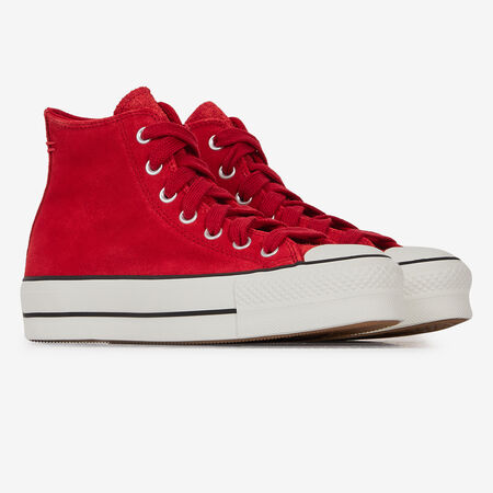 CONVERSE chuck taylor all star CHUCK TAYLOR ALL STAR LIFT HI SUEDE RED WOMEN