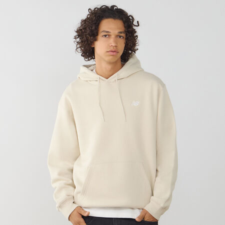 NEW BALANCE HOODIE SMALL LOGO BEIGE/BLANC HOMME