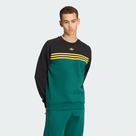 ADIDAS ORIGINALS CHEST STRIPES CREWNECK SWEATSHIRT Collegiate Green / Black MEN