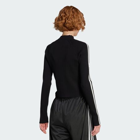 ADIDAS ORIGINALS Veste de survêtement maille slim 3 bandes Adicolor Black FEMME