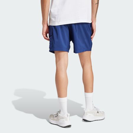 ADIDAS SPORTSWEAR Short cargo petit logo Essentials Chelsea Dark Blue / White HOMME
