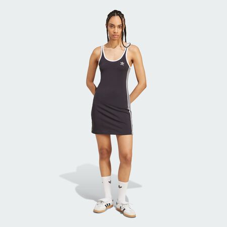 ADIDAS ORIGINALS Adicolor 3-Stripes Tank Dress Mini Black / White WOMEN