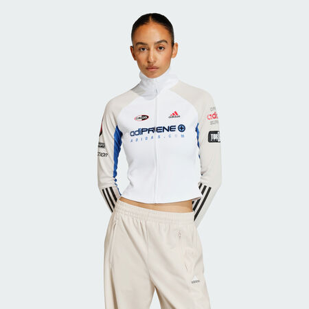 ADIDAS ORIGINALS TOP AJUSTÉ TEAMGEIST ZIP SUR TOUTE LA LONGUEUR White / Bliss FEMME