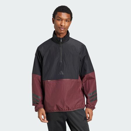 ADIDAS SPORTSWEAR Sweat-shirt toile demi-zip 3 bandes Future Icons Aurora Ruby / Brown HOMME