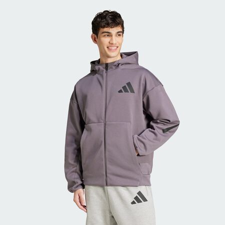 Nouvelle veste de survêtement à capuche entièrement zippée Z.N.E. : Grey Strata