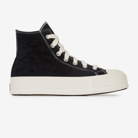CONVERSE chuck taylor all star CHUCK TAYLOR ALL STAR LIFT HI FLOWER PLA NOIR FEMME