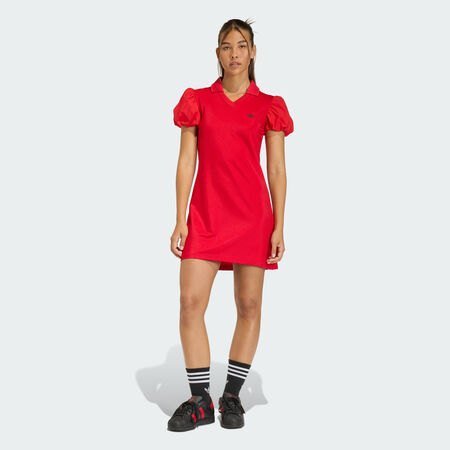 ADIDAS ORIGINALS DRESS WITH BALLOON SLEEVES Better Scarlet WOMEN