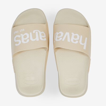 HAVAIANAS SLIDE CLASSIC LOGOMANIA BEIGE WOMEN