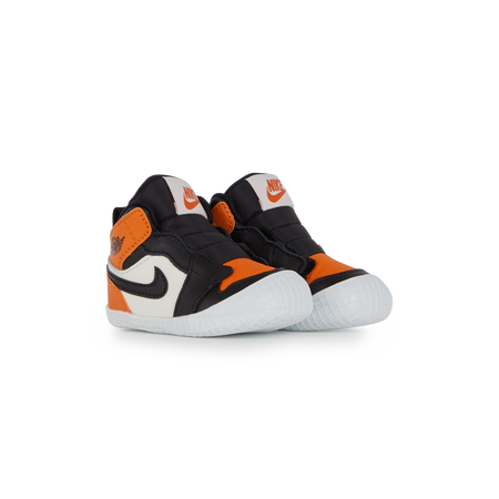 JORDAN AIR JORDAN 1 CRIB BOOTIE NOIR/ORANGE BÉBÉ