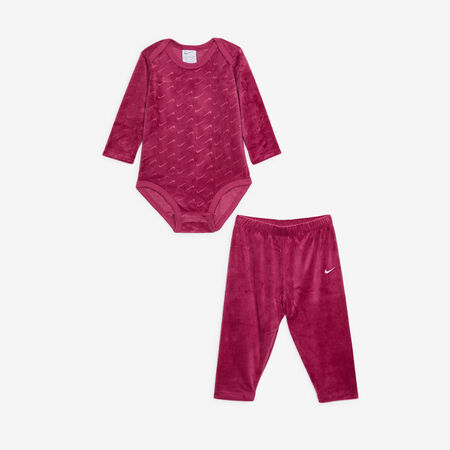NIKE 3 PC SET VELOUR SWOOSH ROSE BÉBÉ