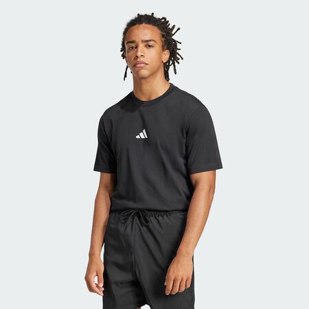 ADIDAS SPORTSWEAR Essentials Small Logo Single Jersey Tee Black / White MEN