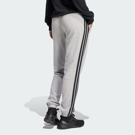 ADIDAS SPORTSWEAR Pantalon à revers French terry 3 bandes Essentials Medium Grey Heather / Black FEMME