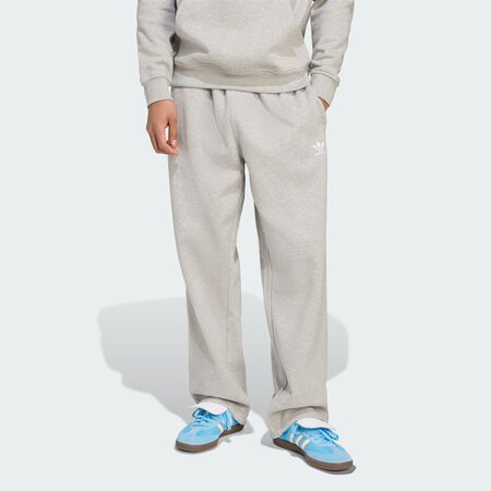 ADIDAS ORIGINALS Trefoil Essentials Open Hem Pants Medium Grey Heather / White MEN