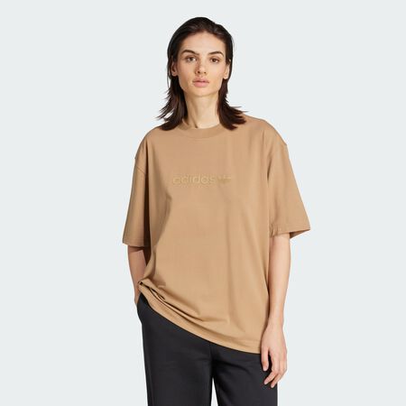 ADIDAS ORIGINALS T-shirt oversize Essentials Linear Beige FEMME