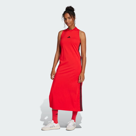 ADIDAS SPORTSWEAR Robe longue dos nageur 3 bandes Essentials Pure Ruby / Black FEMME