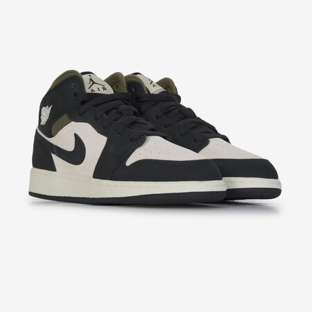 JORDAN AIR JORDAN 1 MID SUEDE BEIGE/NOIR JUNIOR