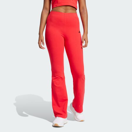 Essentials Small Logo Flared Leggings : Pure Ruby / Black