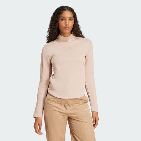 ADIDAS ORIGINALS Haut manches longues interlock structuré Ash Pearl FEMME