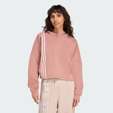 ADIDAS ORIGINALS Sweat-shirt à capuche Off Placed 3-Stripes Warm Clay FEMME
