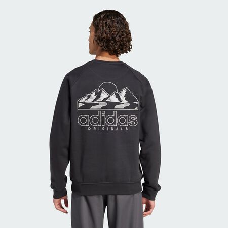 ADIDAS ORIGINALS Sweat-shirt ras-du-cou molleton graphisme Winter Resort Mountain Black HOMME