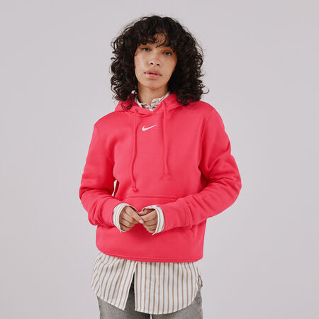 HOODIE CLUB CENTERED LOGO : ROSE/BLANC
