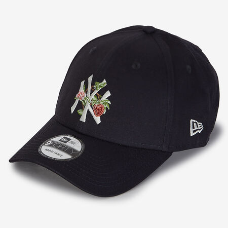 NEW ERA 9FORTY NY FLOWER EMBROIDERY LOGO BLACK/WHITE MEN