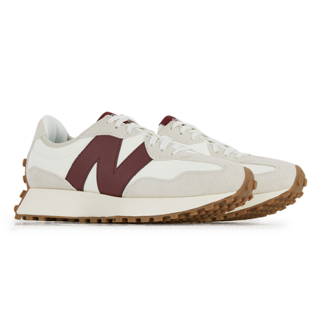 NEW BALANCE 327 327 BLANC WHITE/BURGUNDY WOMEN