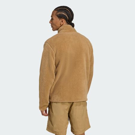 ADIDAS ORIGINALS JACKET FZ TEDDY FLEECE BROWN/WHITE MEN