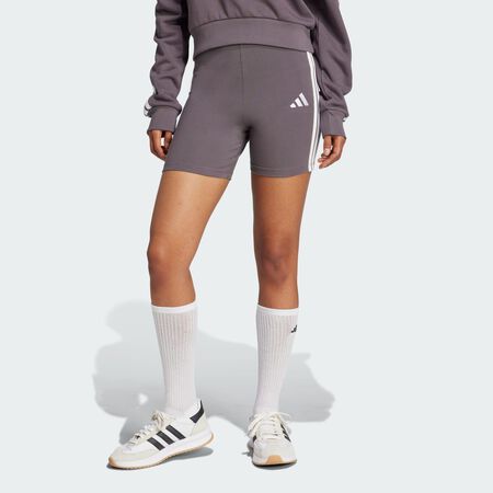 ADIDAS SPORTSWEAR Cycliste taille haute 3 bandes Essentials Grey Strata / White FEMME