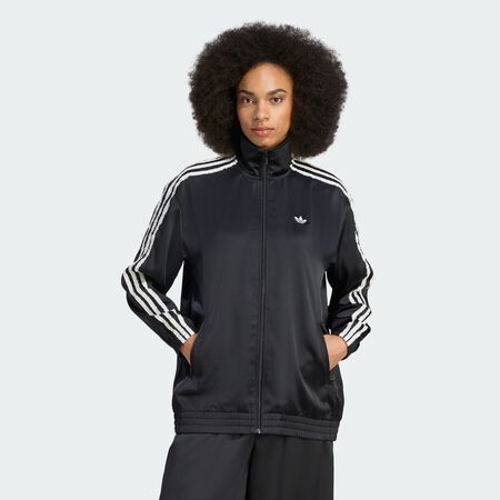 Veste de survêtement Firebird satin 3 bandes à volants adidas Originals : Black