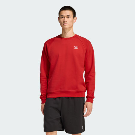 ADIDAS ORIGINALS Trefoil Essentials Crew Sweatshirt Better Scarlet MEN